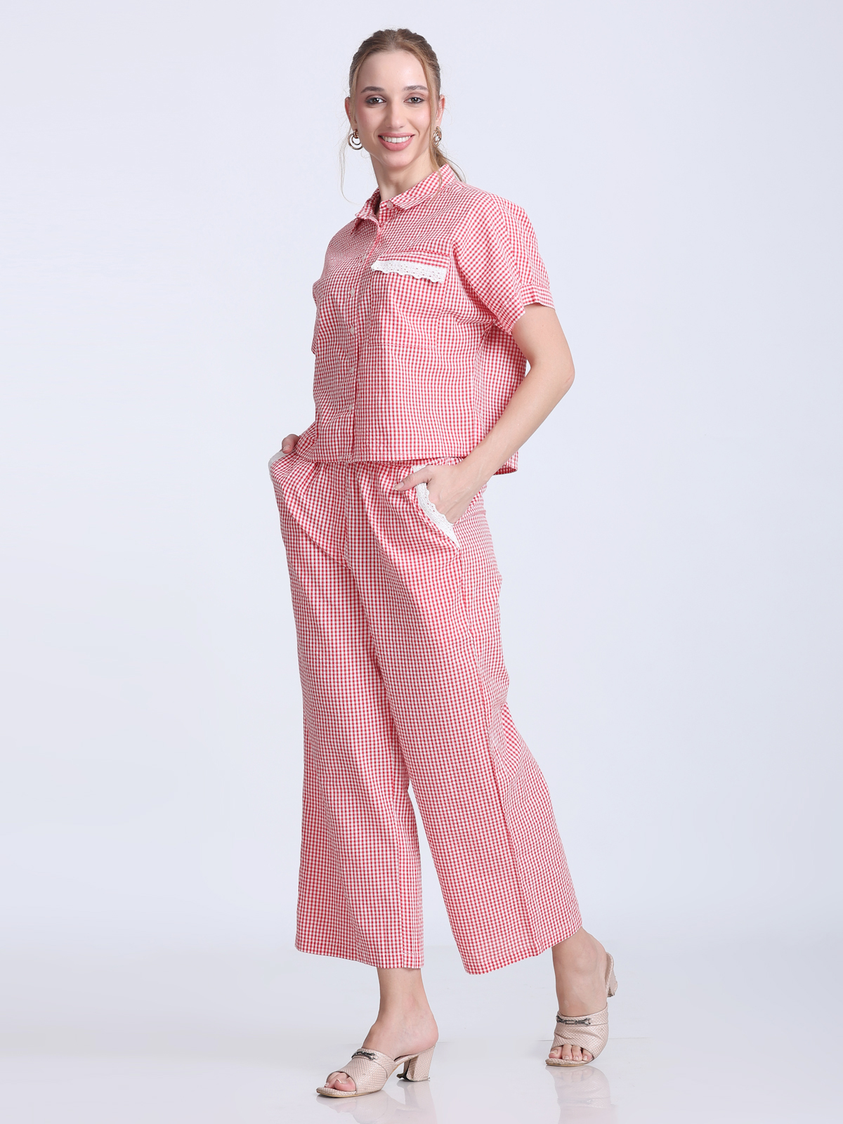 YARN DYED SHIRT AND TROUSER SET