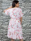 FLORAL PRINTED  KNEE LENGTH DRESS