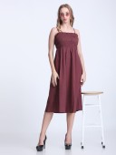 DYED POPLIN CALF LENGTH WITH FRONT & BACK BODY SMOKING DRESS