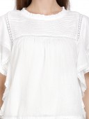 RUFFLE SLEEVES PLEATED BLOUSE