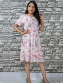 FLORAL PRINTED  KNEE LENGTH DRESS