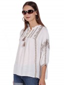 EMBROIDERED DROP SHOULDER BLOUSE