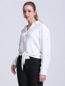 COTTON DUBBLE GAUZE BOTTOM TIE-UP SHIRT