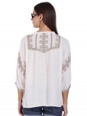 EMBROIDERED DROP SHOULDER BLOUSE