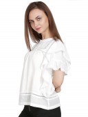 RUFFLE SLEEVES PLEATED BLOUSE