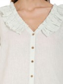 RUFFLE BLOUSE WITH 3/4 SLEEVES