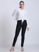 COTTON DUBBLE GAUZE BOTTOM TIE-UP SHIRT