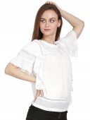 RUFFLE SLEEVES PLEATED BLOUSE