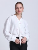 COTTON DUBBLE GAUZE BOTTOM TIE-UP SHIRT