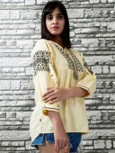 COTTON DOBBY EMBROIDERED TOP