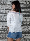 SCHIFFLY OFF SHOULDER SLEEVE TOP