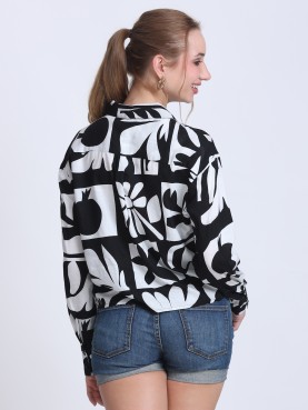 PRINTED SHORT LENGTH WOMEN SHIRT-back