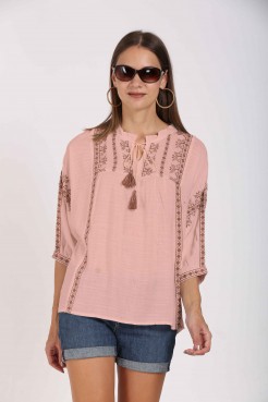 EMBROIDERED DROP SHOULDER BLOUSE-back